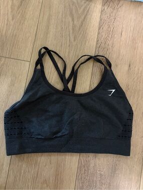 Gymshark Black Seamless Strappy Low-Impact Sports Bra